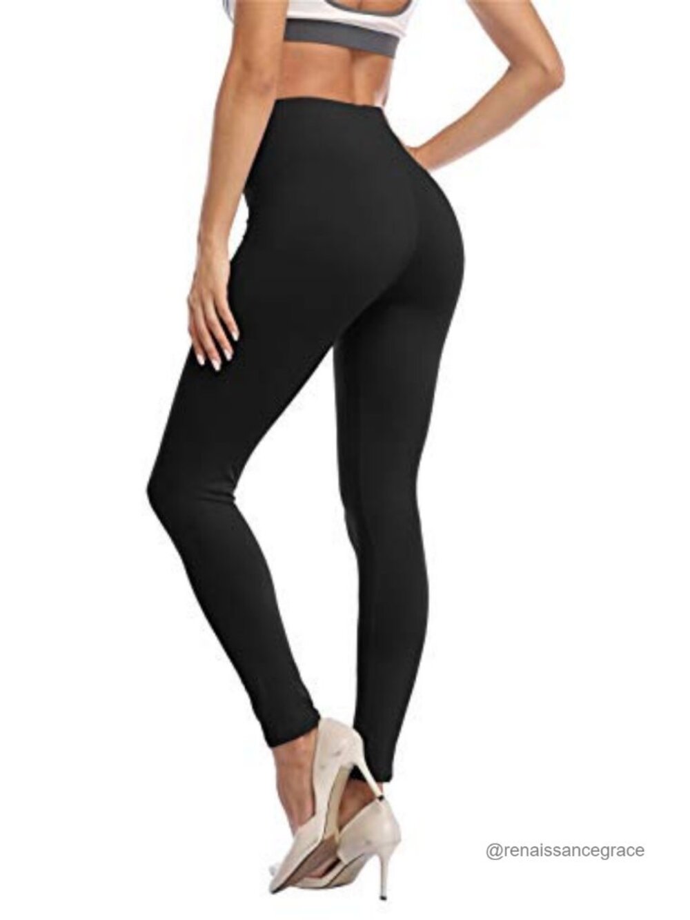 High Waist Ankle Length Leggings Buttery Soft Polyester Spandex